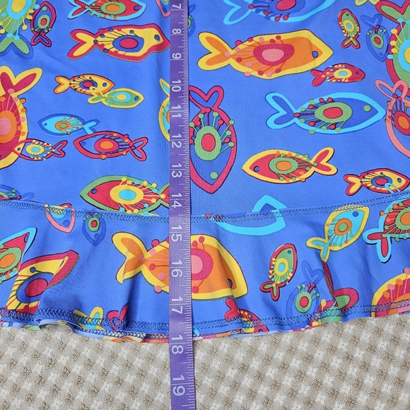 Fresh Produce Radiant Fish Periwinkle Blue Ruffle Hem Active Wear Swim Skirt - Picture 11 of 11
